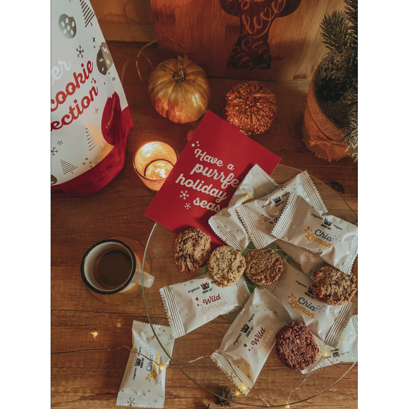 Christmas Mini Organic Oatmeal Cookies in 5 Flavors Kookie Cat Roobar 250gr